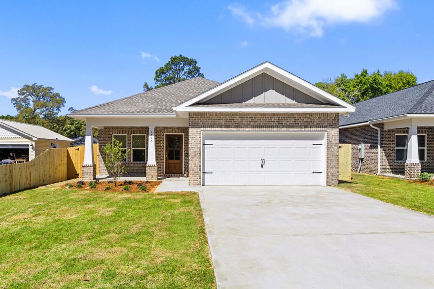 BUILDER OFFERING MAJOR INCENTIVES WITH A SPRING BONUS SALE!!! Seller will pay 2% toward buyer closing costs PLUS cover doc stamps, title, and the final survey. Fence, blinds, refrigerator, and a choice of ONE of three Bonus Packs with an acceptable offer. Builder can close in approximately 30 days or less. New construction also means peace of mind with a 10-year structural warranty, heating & cooling coverage, & a two-year door-to-door builder warranty.

This brand-new home combines a spacious open floor plan with practical design features that make everyday living easy. The main living space flows seamlessly from the kitchen to the dining and living areas, creating a comfortable layout that works just as well for hosting friends as it does for daily routines.

The kitchen is designed to be both functional and stylish, featuring quartz countertops, a farmhouse sink, stainless steel appliances, soft-close cabinetry, and a tiled backsplash. A large U-shaped layout with pantry provides plenty of prep space, storage, and room to gather. Luxury vinyl plank flooring runs throughout the main living areas, offering a clean modern look that is durable and easy to maintain.

The primary suite provides a quiet place to unwind and includes generous closet space along with a private ensuite bath. Three additional bedrooms create flexible options for guests, family members, or a home office. With two full bathrooms plus a convenient half bath for visitors, the layout offers both comfort and privacy for daily life.

Outside, the home features a durable brick and Hardie board exterior that delivers classic curb appeal and low-maintenance longevity. The fully fenced backyard includes a sprinkler system and provides space for pets, play, or outdoor gatherings. Professional landscaping and a two-car garage round out the exterior features.

One of the standout advantages of this home is that several upgrades often considered extras are already included, such as a refrigerator, window blinds, and privacy fencing. That means when construction is complete, the home will be truly move-in ready. With anticipated completion in late March, buyers have the rare opportunity to secure a brand-new home without the long construction wait.

Spring Bonus Sale Options....With an acceptable offer; choose ONE of three Bonus Packs. Option One: Blackstone Grill/Yeti Haul Cooler/Corn hole Boards/$100 gift card. Option Two: GE Top Load HE Washer & Dryer. Option Three:$1200 Any Bucks to use with a rate  buy down or any lender allowables.