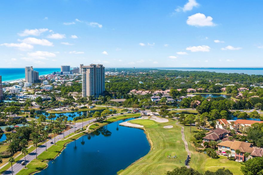 Experience the best of coastal resort living with this beautifully updated 14th-floor studio in Luau I at Sandestin Golf and Beach Resort--offering sweeping views of the Gulf of Mexico, Choctawhatchee Bay, tranquil lake, and lush golf course. Located in the heart of Miramar Beach, this turnkey condo is fully furnished and ready to generate rental income or become your personal beachside retreat.
Thoughtfully designed to maximize space and comfort, this light-filled studio features a king-size bed, sleeper sofa, and a full bathroom--easily accommodating up to four guests. The kitchenette is equipped with a compact refrigerator, microwave, and coffee maker, making it perfect for short-term vacation rentals or weekend getaways.