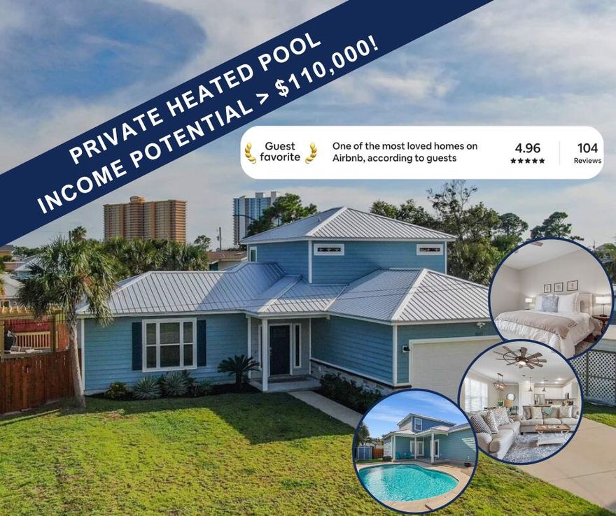 THIS HOUSE CHECKS ALL THE BOXES!

--Single-family home
--Built for living or short-term renting
--Master bedroom down with en suite bath
--Private heated pool
--Fully furnished with beachy vibe
--Strong rental history and rental projections
--Garage converted to game room
--Close to beach, lagoon, and marinas
--Near great local restaurants, jet ski rentals, and boat rentals

Ask your agent for the Airbnb link, cost to own, and rental history and projections.  Come tour TODAY!

Get under contract in time for the full rental season AND take advantage of the 100% bonus depreciation tax benefit with a cost segregation study.  Your CPA knows how!

 See the walkthrough video attached to this listing, and ask your agent for the Airbnb link as well.

Thank you for your interest.  We look forward to your offer!