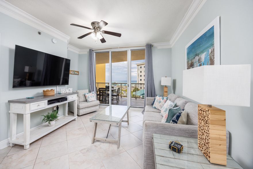 Welcome to Azure 321, a beautifully furnished 3-bedroom, 2-bath Gulf-view condo located on Okaloosa Island along Florida's Emerald Coast. Positioned on the 3rd floor of the highly sought-after Azure Resort, this 1,202-square-foot vacation property offers the ideal combination of coastal comfort, resort-style amenities, and strong short-term rental appeal.

From the moment you enter, you are greeted by an open-concept layout designed for gathering and relaxing after a day on the beach. The spacious kitchen features granite countertops, stainless steel appliances, abundant cabinetry, recessed lighting, and an oversized breakfast bar with seating that flows seamlessly into the dining and living areas. Crown molding, coastal-inspired finishes, and natural light throughout create a bright and inviting atmosphere.

The living room opens directly onto an oversized covered balcony with Gulf views and plenty of room for outdoor dining, morning coffee, or sunset relaxation while enjoying the coastal breeze. The balcony becomes an extension of the living space and captures the laid-back lifestyle Okaloosa Island is known for.

The primary suite offers private balcony access, Gulf views, a spacious en-suite bath with granite countertops, double vanity, walk-in tiled shower, and a soaking tub designed for unwinding after beach days. The additional guest accommodations include a spacious secondary bedroom and a separate bunk room, allowing the condo to comfortably accommodate owners and guests alike.

Azure Resort is one of the premier Gulf-front condominium communities on Okaloosa Island, offering direct beach access, two Gulf-front pools, hot tubs, a splash area, fitness center, grilling area, covered parking garage, rooftop parking, elevators, and beautifully maintained grounds. This unit conveys fully furnished and is currently operating as a short-term rental, creating an excellent opportunity for both personal enjoyment and investment potential.

Located near the Okaloosa Island Boardwalk, Gulfarium Marine Adventure Park, the Okaloosa Island Pier, Destin Harbor, and multiple public beach accesses, owners and guests enjoy convenient access to dining, entertainment, boating, fishing, paddleboarding, and beach activities. Nearby favorites include Old Bay Steamer, Stewby's Seafood Shanty, AJ's Oyster Shanty, The Crab Trap, Coastal Kitchen, and The Gulf.

Whether you are searching for a Gulf-view condo on Okaloosa Island, a vacation rental investment property near Destin, or a fully furnished beach retreat along the Emerald Coast, Azure 321 delivers the location, amenities, and coastal lifestyle buyers are looking for.