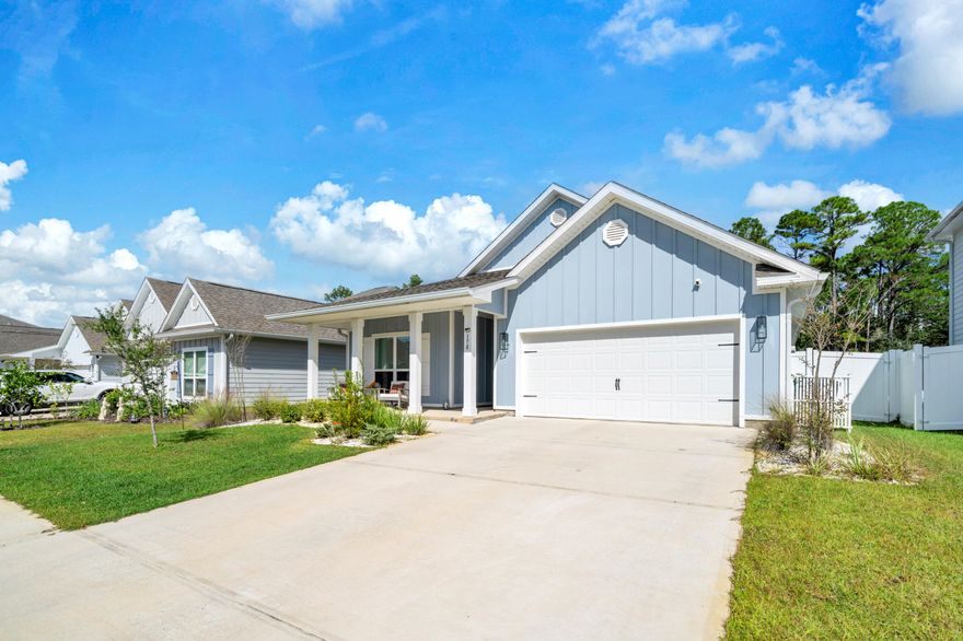 Welcome home to this meticulously upgraded residence that offers the ultimate flexibility as a primary home, long-term investment, or short-term vacation rental (projections over $60k annually!). This home goes far beyond builder-grade with thoughtful, high-value improvements. Upon entry the charm is immediate with tasteful board and batten detailing in the hallway, custom light fixtures, upgraded ceiling fans, and a built-in fireplace that adds style and warmth to the main living area. In the open kitchen you'll find quartz countertops, stainless appliances, and a walk-in pantry. The primary suite serves as a true retreat, featuring dual closets that are optimized with custom, built-in storage shelving. The owners have ensured quality throughout, installing a new dishwasher and a comprehensive water system featuring both whole-house and under-sink reverse osmosis filters. The outdoor living space is especially impressive, offering a relaxing screened-in porch, a sturdy retaining wall, and a white vinyl privacy fence that creates your own secluded oasis with a wooded nature view. 

Situated in Walton's Landing, this community features a resort-style pool, cabana, grilling station, and nature trails for a low $116 per month in HOA dues. The location is the cherry on top - only 6 miles from the sugar-white sands and emerald waters of 30A at the Ed Walline public beach access. This beach access includes public parking, restrooms, and plenty of shopping/dining options at Gulf Place. Additionally, the home itself is only one mile from the kayak launch and picnic area of Kellogg Bayside Park. Within a 10-15 minute drive is the local Walmart, medical facilities, and all the upscale shops and dining options of Sandestin. Schedule your showing today. A video tour is also available