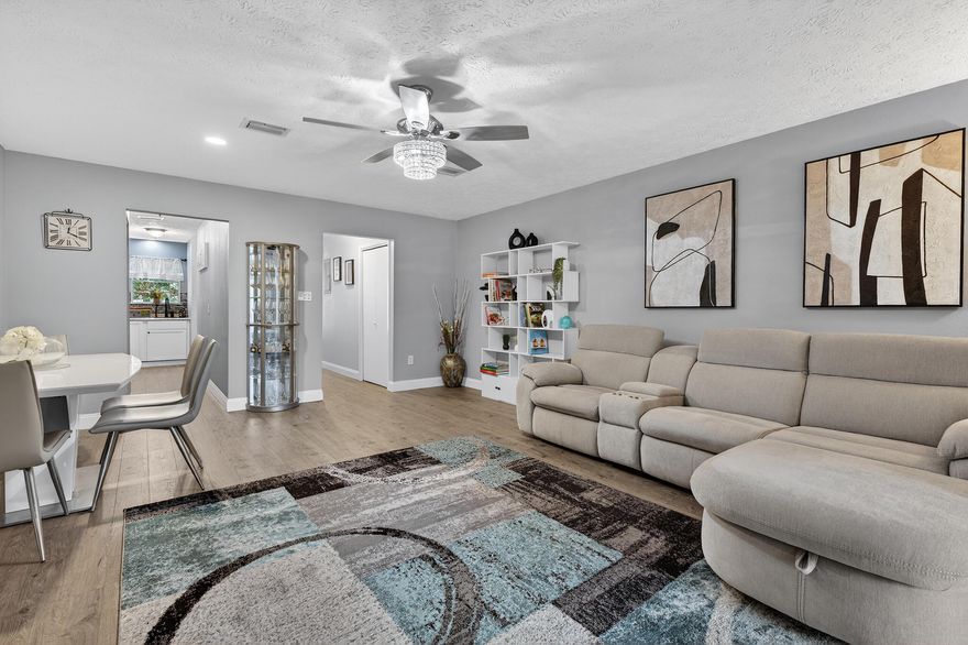 Check out this recently renovated townhome conveniently located near military bases, restaurants, shopping, beaches, and more. This townhome features two bedrooms, one and a half bathrooms, and a flex room that is perfect for storage or a home office. With the big ticket items already taken care of (2020 roof, 2023 HVAC, 2023 WH) , this home is ideal for buyers who want peace of mind and fewer worries about costly repairs.
The kitchen features beautiful soft close cabinetry, stainless steel appliances, and a window that brings in natural light. Luxury vinyl plank flooring runs throughout the home, giving it a modern and durable finish.
Enjoy the beautiful Florida weather in your private fenced backyard with a patio that offers plenty of space to grill, relax, and unwind. There is also a storage shed for tools and lawn care equipment. The shed conveys AS IS. 

5 Minutes to EGLIN AFB, 20 Minutes to HURLBERT AFB.