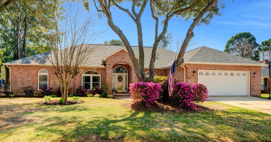 Welcome to this stunning 4 BR brick home on the golf course inside a gated community.   The renovated kitchen is a showstopper with quartz countertops, new cabinetry, a five-burner gas cooktop, double oven, generous workspace and walk-in pantry.  All 3 bathrooms have been renovated with modern updates as well.  Additional highlights include a 5 year old roof, gas fireplace, dedicated home office, a bright and inviting sun porch (heated and cooled) overlooking the golf course, a new black aluminum fence, new front of house windows, and a new HVAC unit with a blue light for added quality and efficiency. This move in ready home combines luxury upgrades with an unbeatable golf course setting for the lifestyle you've been waiting for.