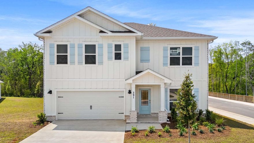 Welcome to 391 Holley Grove Lane in Holley Grove at Peach Creek in Santa Rosa Beach Florida. This home is ready for move in and features five bedrooms and three full bathrooms. As you enter this home, you will find a bright foyer with a study off the entryway and EVP flooring throughout the main level. The foyer leads to a large open concept design living space with kitchen that opens to the living and dining areas. The kitchen serves as the heart of this home and has a center island overlooking the living area. One of the exceptional features of this home is the main level guest bedroom and a full bath as well as an additional living area on the second level. The spacious main level living and dining areas afford plenty of space for family or guests to visit comfortably.