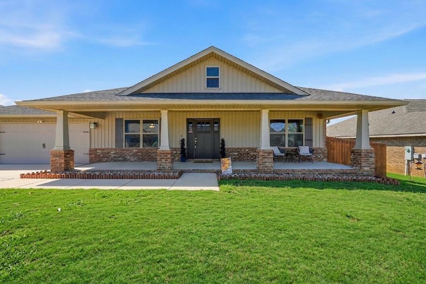 Better than new and impeccably maintained, this 2022-built home a thoughtfully designed living in sought-after North Crestview. The open-concept floor plan showcases a chef-inspired kitchen with granite countertops, oversized island with bar seating, stainless appliances, and abundant cabinetry, seamlessly flowing into the spacious living area--ideal for entertaining. The private primary suite is a true retreat, featuring a spa-like bath with a relaxing garden tub, separate shower, dual vanities, and a charming reading nook. Generously sized secondary bedrooms offer flexibility for guests, office, or hobby space. Step outside to a covered porch with newly installed shade overlooking a firepit area, and fenced yard, creating the perfect setting for outdoor gatherings or morning coffee!