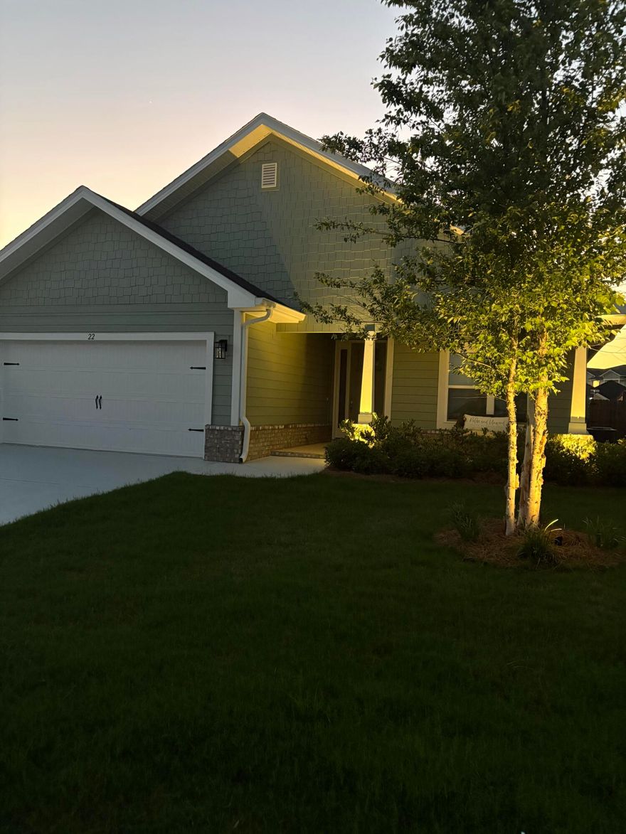 **No need to wait for mortgage rates to drop with the Seller Incentives this Seller is offering!**
Welcome to your dream home in the heart of Freeport! Perfectly situated just 20 minutes from South Walton's gorgeous beaches. This stunning 2025 build features durable Hardie Board siding with a classic brick skirt. Inside, enjoy a seamless flow with LVP flooring, soaring cathedral ceilings, and 9'+ heights throughout. The gourmet kitchen shines with quartz countertops, while the primary suite offers a true retreat with a garden tub, separate shower, and large walk-in closet. Outside, relax on your screened back porch overlooking a privacy fenced yard with a sprinkler system. Stained concrete finish on the driveway, walkway and both the front and screened back porch. Move-in ready with updated fixtures, blinds, and gutters already in place!
Bonus: Professional landscape lighting and a new washer/dryer. Must see!!