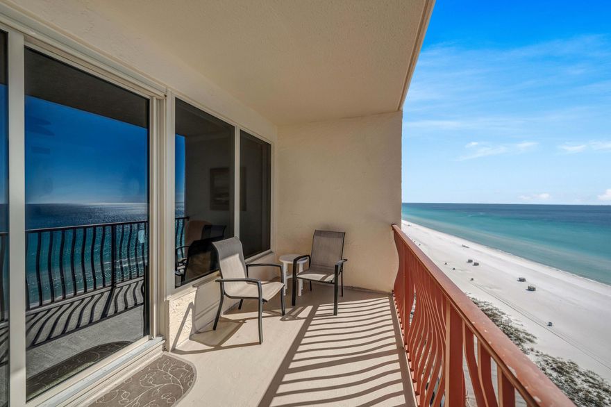 OPEN HOUSE THURSDAY APRIL 9, 12-2 ! Welcome to your dream gulf-front condominium! This beautifully updated 3-bedroom, 3-bath Hidden Dunes residence boasts over 2,300 sq. ft. of luxury coastal living; offering the space and comfort of a single-family home with all the perks of a resort lifestyle. Enjoy an expansive gulf-front primary suite with breathtaking panoramic views of the Gulf of Mexico. The open concept kitchen, living and dining areas are perfect for entertaining with wide open water views, creating a true retreat in the sky! Step outside to your HUGE private balcony and soak in incredible sunsets and endless shoreline views. This residential condo even features awesome storage with your huge walk-in laundry room. Located in the sought-after, gated community of Hidden Dunes, residents enjoy top-tier amenities including a Gulf-front pool, kids splash pool, fitness center, covered grilling space, easy beach access, and more! Ideal East PCB location just minutes to St. Andrews State Park, marinas, shopping, dining, and all the best Panama City Beach has to offer! Whether you're seeking a high-performing rental investment or a luxurious beach getaway, this is the one you've been waiting for! Call to schedule your showing today!