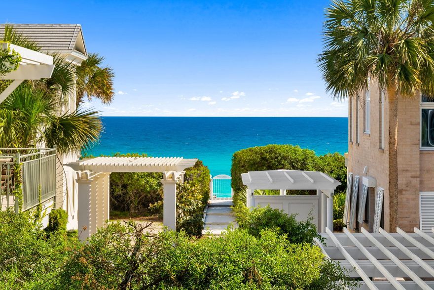 Located in a private gated community on the south side of 30A with 267 ft of private beach frontage, this stunning new construction home offers refined coastal living just steps from the Gulf. Designed by renowned architect Tim McNamara, this two-story residence blends timeless architecture with modern functionality in a highly sought after setting.

The heart of the home features a spacious living room, designer kitchen, and dining area, all capturing beautiful Gulf views that create a serene, elevated coastal atmosphere. The chef's kitchen is complemented by high-end finishes, a large island, and ample storage, making it as functional as it is beautiful.

The primary suite is conveniently located on the first floor featuring Gulf views, creating a relaxing retreat. Convenience meets luxury with an elevator as well as a garage for secure parking and storage. Every detail reflects quality craftsmanship and thoughtful design.

Jasmine Dune offers two pools and access to a one-bedroom community guest house, available up to four weeks per year, with three dedicated parking spaces.

Ideally situated less than one mile from Seaside, this home offers easy access to dining and shopping making it the perfect blend of location, luxury, and lifestyle along 30A.