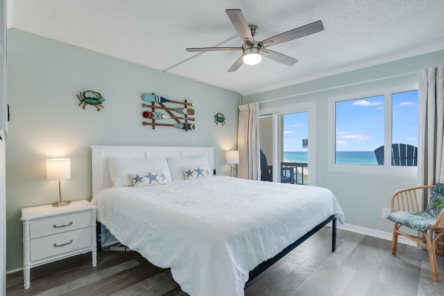 This recently updated, two-story, three bedroom condo offers three baths and 1,244 sq ft. It is a rare find with a unique design that offers stunning views of the Gulf, Coastline and Lake Powell! HOA fees include electricity for AC, heat and hot water. The seller has made approximately $30K in updates including an updated shower, fixtures, and a new air handler with UV lights. Pinnacle Port is a 25 acre Sanctuary located beach front at the far West end of Panama City Beach just a short drive from Hwy 30A. It incorporates the Coastal Living Lifestyle with wonderful amenities including 1/4 mile of pristine gulf frontage, two pools, four tennis courts, several shuffleboard courts, steam rooms, saunas, exercise room, grills, basketball, playground, kayak rentals, fishing docks, boat trailer storage and boat slips on Lake Powell, the area's largest Dune Lake designated as an 'Outstanding Florida Waterway'.