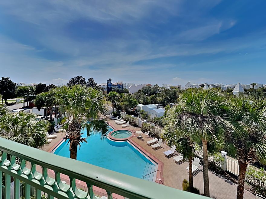 Fully furnished studio condo ideally located in Seacrest Beach between Alys Beach and Rosemary Beach along Scenic Highway 30A. One of the most affordable opportunities to own along 30A, this turnkey coastal retreat offers incredible walkability to upscale dining, shopping, entertainment, and deeded beach access directly across 30A. The unit features a private balcony overlooking the resort style pool and lush tropical greenery, open-concept layout with king bed, kitchenette with full size refrigerator, microwave, toaster oven, and coffee maker, plus a full bath. Unwind in the community hot tub after a day at the beach. Turnkey vacation rental investment, second home, or personal beach getaway in one of the Emerald Coast's most desirable beach communities. Being sold fully furnished and turnkey with furniture, decor, kitchenware, balcony furnishings, and contents conveying with the sale. Community amenities include a large resort-style pool, hot tub, seasonal beach tram service, and laundry facilities. The nearby 19 mile Timpoochee Trail runs parallel to Scenic Highway 30A and is ideal for biking and walking through the surrounding beach communities. Enjoy convenient access to nearby restaurants, boutiques, shopping, entertainment, and the white sand beaches that make the 30A lifestyle so sought after.