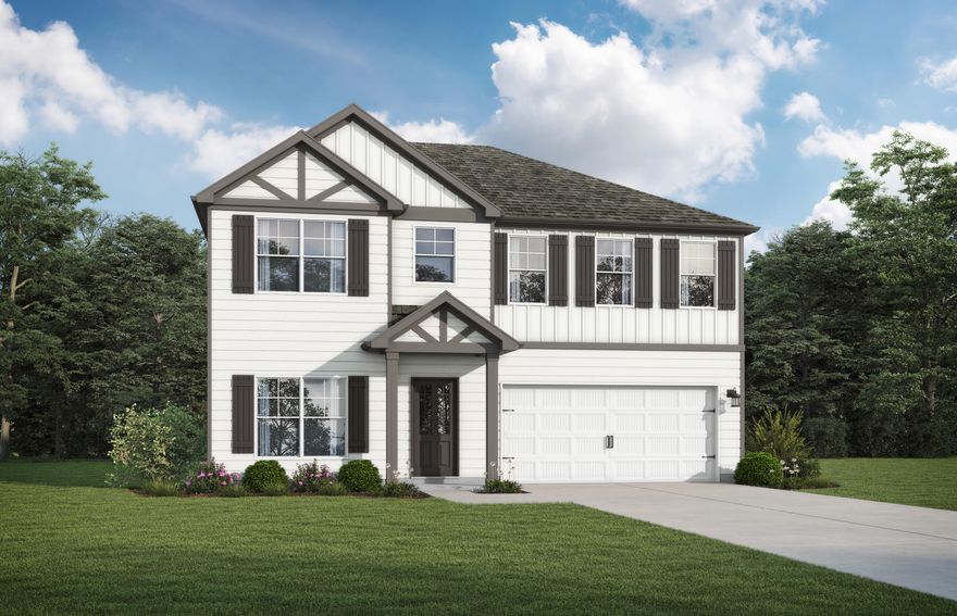 The Bridgestone. The perfect home for entertaining friends & family. Appetizers on the granite island, big game on the TV, while you don't miss a beat as the social hub of the home flows seamlessly from one space to another. The dining room with its coffered ceiling opens conveniently to the kitchen. Retreat upstairs to your spacious master suite. Enjoy the separate tub & shower along with dual sinks in the bathroom. The large multifunctional loft is perfect for a home office or play area for the kids. All 4 bedrooms on this level feature trey ceilings, one bedroom & full bath downstairs. Covered porch. Visuals feature a similar home for inspiration. Pricing is the base starting point; final price varies based on selected features.