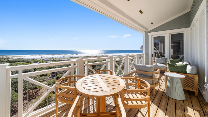 Welcome to a beautifully renovated top-floor penthouse in The Crossings at WaterSound Beach, where panoramic Gulf views, coastal dune lake vistas, and thoughtfully curated interiors come together for the ultimate 30A retreat.
Perched on the fourth floor, this 3-bedroom, 3.5-bath penthouse offers sweeping views of the Gulf of Mexico and the iconic white sand dunes of WaterSound Beach from the moment you step inside. Renovated in spring 2024, the open-concept living and dining space features all-new furniture, a stunning high-end chandelier, 2 new HVAC units with a dehumidifier, and custom artwork by Australian artist Steph Brook alongside local photography by Lynn Crowe. The fully updated gourmet kitchen boasts painted cabinets, new countertops, a new sink and backsplash, and a dedicated coffee nook, all designed for effortless entertaining. Step out onto the expansive covered balcony, perfect for morning coffee or sunset cocktails with unobstructed Gulf views as your backdrop.
The primary king suite features custom wallpaper, ceiling mounted curtain tracks, with painted cabinets, new countertops, added sconces, lighted mirrors, and elegant tongue and groove wall treatment in the primary en-suite bath. The beachside king suite offers its own accent wallpaper, new king bed, and a beautifully refreshed en-suite bath. The third bedroom rounds out the accommodations with two queen beds, custom wallpaper, and its own updated en-suite bathroom. The Crossings community features a stunning gulf-side swimming pool with an outdoor fireplace and grill, plus direct boardwalk access leading straight to the one mile of pristine private beach of WaterSound. Just steps from your door, the community boardwalk winds alongside a breathtaking coastal dune lake, offering some of the most scenic walks on all of 30A. Guests also enjoy access to WaterSound's 18-hole putting park, miles of walking and biking trails, and the legendary sugar-white sands of the Emerald Coast.
Whether you're watching dolphins from your balcony, strolling the dune lake boardwalk, or gathering around the fireplace after a sunset swim, this one-of-a-kind WaterSound Beach penthouse offers an experience unlike any other on 30A.