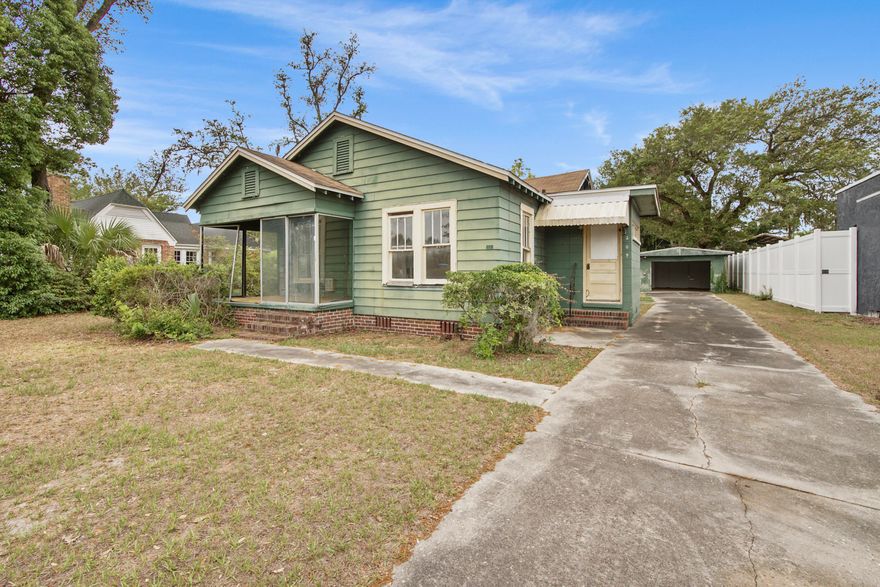 Charming cottage on a large 0.30 acre lot in the heart of The Cove! This 2-bedroom, 2-bath home offers 1,574 sq ft of living space with classic character and solid concrete block construction. Inside, you'll find a spacious layout with defined living areas, abundant natural light, and flexible space for a home office or additional living. The large lot provides plenty of room for outdoor living, expansion, or storage, and the detached 1-car garage adds convenience and value. Located in the highly desirable historic Cove neighborhood, just minutes to downtown Panama City, marinas, and local dining. This home is a great opportunity for a primary residence, second home, or investment property. Call and schedule your showing today.