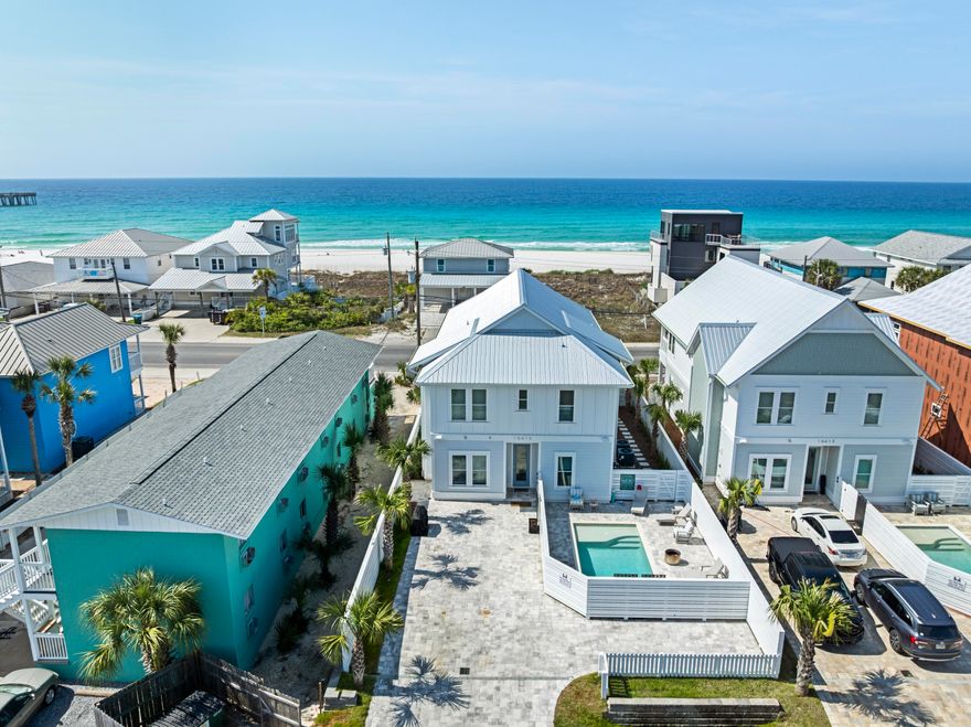 WALK INTO EQUITY!

Step into unobstructed Gulf views and a home that was built to feel expensive--because it is.

2025-built, fully furnished, turnkey coastal showpiece offering 6 bedrooms / 6.5 baths, 3,302 sq ft, and a floorplan designed to sleep 16--with every bedroom featuring its own ensuite bath. A massive open great room, plus a poolside rec space, makes it ideal for big groups and high-demand rentals.

This property stands out for high-end finishes and true craftsmanship--clean lines, thoughtful details, and a build quality that shows the second you walk in. It's also a complete smart home with state-of-the-art audio throughout, giving owners and guests that ''resort vibe'' from the main living areas to the outdoor spaces.

Income potential: projections show approximately $280,000/year in rental income (projections provided).

Location is a booking magnet. You're in the heart of the Pier Park corridor--close to Pier Park, Topgolf (adjacent to Pier Park), and Dolly Parton's Pirates Voyage Dinner & Show, plus a deep bench of restaurants, bars, and entertainment that keep this area in constant demand.

Opportunity alert: the seller just purchased and is selling due to a personal reason, making this a steal for this area--especially for newer construction, Gulf-view, fully furnished inventory near the action.

And the cherry on top: PCB's Front Beach Road CRA improvements in this corridor are already underway, including utility undergrounding (power lines) and upgraded streetscape features--meaning the approach and overall visual experience are positioned to get even better as the work progresses.