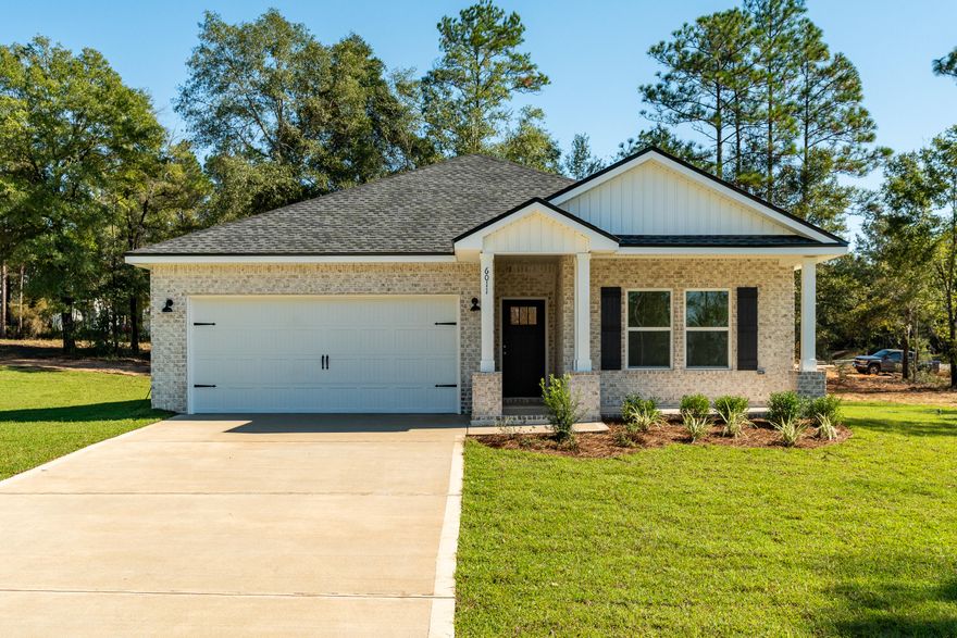'MAYBELLE II' ready in MID JUNE, North side location for this all-brick home on large lot.  Front and rear porches + landscaped yard for relaxing & entertaining.  Foyer opens to family gathering area overlooking kitchen/dining area.  Work island w/bar seating, corner pantry, quartz countertops & white shaker cabinets.  Vinyl plank flooring in main areas, cozy carpet in bedrooms.  Owner's bath has double vanities, linen storage & walk-in closet.  Finished garage.  Seller will contribute up to $10,000 towards buyers closing costs (call for details).  Photos of similar sold home, elevation, interior/exterior colors & finishes will vary.