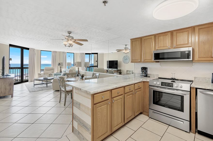 1016 SunDestin - Located in the heart of Destin, and is a 1-bedroom,1.5-bath. The unit is on the most sought-after 10th floor level in the building & provides beautiful views of the Gulf of America. This well-maintained condo is sold fully furnished and has a proven rental history. Notable features include tiled flooring throughout, coastal décor, granite kitchen countertops, tiled backsplash, stainless appliances, granite bathroom counter tops, a renovated tiled shower with a glass door, and new balcony doors, new windows. Sundestin has a reputation for being a popular vacation destination and is known for its loyal guests. Premium amenities include two pools & a hot tub, a steam room, sauna, fitness room, shuffleboard court, gift shop, restaurant, & executive conference center. Conveniently located & staffed lobby check-in desk. As part of the Sundestin Renovation & Enhancement Project, some amenities are currently under construction, including the indoor pool.

The special assessments for this unit have been paid in full. The HOA dues include water, sewer, Internet, cable, and ELECTRICITY!

Pre-renovation construction income: 2021-$46,803, 2022-$49,463, 2023-$41,516. During renovations, Income: 2024-$25,393 and 2025-$26,987.

Now is an excellent time to purchase! When renovations are complete, Sundestin should be reborn to its original splendor.