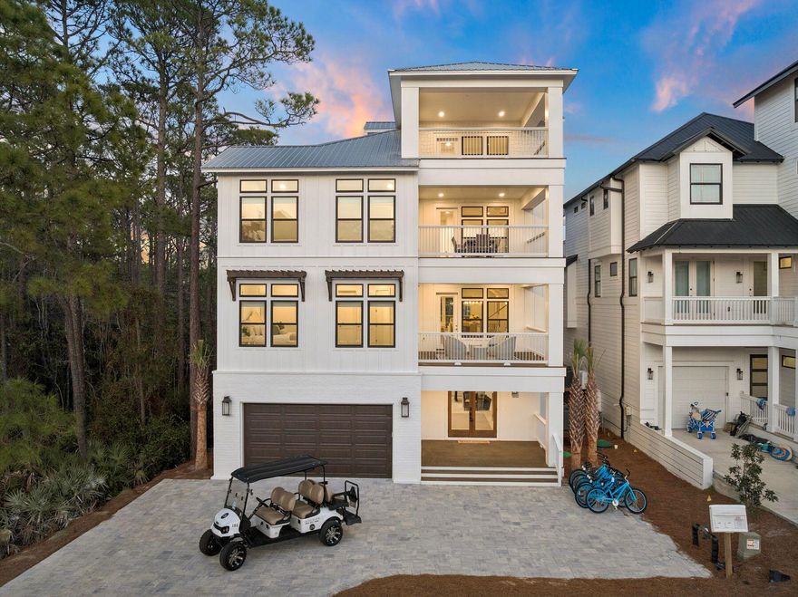 Just minutes from the sugar-white sands of the Santa Clara Regional Beach Access, this brand-new residence in Gulf Shore Manor is designed for elevated coastal living with a polished and intentional point of view. Gulf views set the tone while multiple living spaces create an easy rhythm for hosting friends, gathering family, or simply stretching out and enjoying the setting. The first level is grounded in shellstone tile that feels cool and refined underfoot, while engineered hardwood flows through the remaining living areas with tile thoughtfully placed in each bath. The heart of the home is a striking kitchen anchored by a custom Venetian plaster vent hood and outfitted with Sub-Zero and Wolf appliances, offering both visual drama and serious culinary capability. Generous counter space and an open layout allow the kitchen to perform beautifully for everyday living and larger-scale entertaining alike. Multiple living areas provide flexibility and privacy, making it easy for everyone to find their own favorite corner. Professionally decorated and furnished, the interiors carry a cohesive coastal aesthetic that feels current yet timeless, allowing the home to be enjoyed from day one without additional effort. Outdoor living is equally compelling. A private pool and hot tub create a resort-style escape while an outdoor kitchen extends gatherings well beyond sunset. Whether hosting a casual afternoon swim or an evening dinner under the stars, the outdoor spaces are designed to feel like a natural extension of the home. A two-car garage adds practicality while preserving the property's clean architectural lines. With its thoughtful finishes, prime proximity to the beach, and turnkey presentation, this home offers a rare opportunity to enjoy new construction with immediate lifestyle appeal in one of the area's most desirable coastal settings. Gulf Shore Manor is a quiet coastal neighborhood prized for its relaxed atmosphere, understated charm, and proximity to some of the area's most beautiful beaches. Characterized by custom homes and low-density surroundings, the community offers a sense of privacy and ease, removed from the crowds yet close to dining, shopping, and everyday conveniences. With deeded access to the gulf just moments away, Gulf Shore Manor appeals to those who value walkable beach days, sunset strolls, and a refined yet unpretentious coastal lifestyle.