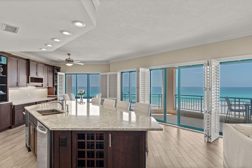 Spectacular sunsets and forever westerly views set the tone for this refined seventh-floor condominium in the private, rental-restricted Southwinds I. Positioned as a spacious end unit, the residence enjoys sweeping gulf-front views from the living room, dining area, kitchen, and primary suite. This condo lives large boasting 2061 sq ft of living space and another 251 sq ft of wraparound balcony space beyond the  32' of windows. Plenty of natural light, stunning views and Southwinds I residents enjoy a quieter coastal lifestyle with no short-term rentals permitted. Amenities include a heated pool and hot tub, private gulf-front beach access with chair and umbrella service, personal storage lockers, and garage bicycle storage. Meticulously maintained by the original owner for over 30 years! The open-concept kitchen is thoughtfully arranged with stainless steel appliances, a breakfast bar, a dedicated space for an ice maker that is plumbed and wired, and a layout designed for easy entertaining. Living and dining spaces are framed by a 32-ft. wall of windows that capture sugar-white sand and sparkling gulf waters from morning through evening. One of the most distinctive features of this home is the expansive curved balcony, offering extra

outdoor living space to unwind, dine, or simply take in the changing colors of the horizon. The primary suite is generously sized and features an updated ensuite bath, while two additional bedrooms each include their own private bathrooms, providing comfort and privacy for guests and family.

Recent improvements reflect pride of ownership and thoughtful investment, including a new HVAC system in 2021; all-new tile and carpet flooring in 2021; a kitchen and primary bath renovation in 2023 and secondary bath remodel in 2024. Community-wide enhancements include freshly painted exterior railings in 2024 and a complete elevator replacement in 2025.



Beyond the building, owners benefit from access to the expansive lifestyle offered by Sandestin Golf and Beach Resort, a premier destination spanning more than 2,000 acres. Amenities include miles of beaches and bay frontage, four championship golf courses, a world-class tennis center, resort and neighborhood pools, a full-service marina, a fitness center and spa, and The Village of Baytowne Wharf with dining, shopping, events, and entertainment. Just outside the gates, Grand Boulevard adds even more shopping and dining options, all easily reached by golf cart without traveling on Highway 98. This gulf-front residence offers elevated views, thoughtful updates, and a refined coastal setting designed for those who value privacy, comfort, and enduring beauty.

Sandestin Golf and Beach Resort features more than seven miles of beaches and pristine bay front, four championship golf courses, 15 world-class tennis courts, pickleball courts, 108 catch and release ponds stocked with bass (no fishing license required), a 226-slip marina, a fitness center, spa and celebrity chef dining. Shop, dine and play at the charming pedestrian village, The Village of Baytowne Wharf and more. Inside the gates of the resort, residents of the 72 distinctly different neighborhoods enjoy a balanced lifestyle of high-class living, spanning 2,400 acres from the beach to the bay. There are just over 4600 properties within the gates which offer 24 hrs./day gated security. Everything within the gates of the resort is accessible by golf cart or bicycle. The entire resort is interconnected by miles of pedestrian, bike and golf cart paths that weave through groves of live oaks, meandering past natural lagoons, fountains, man-made lakes, and meticulously landscaped fairways.
Just beyond the gates, Grand Blvd with its weekly farmers market, varied events and superb section of dining and shopping is readily accessible by golf cart. The Market Shops, on the south side of highway 98, boasting more dining and shopping choices, is easily accessible utilizing the tunnel beneath Hwy 98