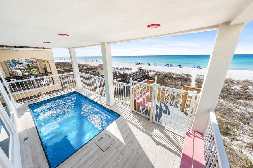 Extensively rebuilt and reimagined in 2025, this like-new Gulf-front estate offers unobstructed views, direct beach access, and refined modern coastal living. Ideally perched on the gulf front dunes within the exclusive, gated community of Destiny by the Sea, 4736 Ocean Blvd is a secluded retreat removed from the crowds. The open-concept primary living area seamlessly connects the kitchen, dining, and living spaces to a large second-floor balcony, showcasing sweeping Gulf views along Destin's eastern coastline. All five king suites are thoughtfully designed and furnished, each with freshly remodeled en-suite baths. The layout comfortably accommodates larger groups and is complemented by a private beachfront pool, in-home elevator, garage, and an 8-seat street-legal low-speed vehicle. The private beachfront heated pool features integrated spa jets and bench seating overlooking the Gulf, ideal for unwinding before, after, or instead of time on the sand. A private dune walkover provides effortless beach access with no roads to cross, creating a seamless connection to the shoreline. The indoor and outdoor comforts of this home are suited for quiet mornings or vibrant evenings spent entertaining against the backdrop of the Gulf.

4736 Ocean Blvd represents a compelling blend of lifestyle and long-term investment in a location that continues to outperform the broader market. Whether held as a private coastal estate or leveraged as a high-performing asset, this beachfront home is defined by luxury, quality, and enduring value.

Highlights:
- Gulf-front with unobstructed, panoramic coastline views
- Extensively rebuilt and reimagined in 2025, offering like-new condition
- Located in Destiny by the Sea, one of Destin's most exclusive gated communities
- Five king suites, each with a beautifully renovated en-suite bath
- Private beachfront heated pool with integrated spa jets
- Direct dune walkover for effortless beach access with no roads to cross
- Expansive second-floor balcony outdoor living space with sweeping Gulf views
- In-home elevator and garage
- Includes 8-seat street-legal low speed vehicle ("golf cart")
- Offered fully furnished and turnkey