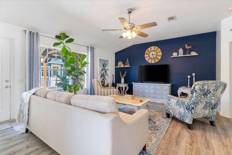 Welcome to your beautifully updated modern Florida cottage where style, comfort, and outdoor living come together seamlessly. This charming 3-bedroom, 2-bath home has been thoughtfully and eloquently renovated, showcasing all-new countertops, designer vanities, updated hardware, and carefully curated finishes throughout. Step inside to discover luxury vinyl plank flooring flowing throughout the entire home-no carpet anywhere--creating a clean, cohesive, and low-maintenance living space. The open and inviting layout offers both functionality and warmth, perfect for everyday living or entertaining guests. Outdoors, the property truly shines. Enjoy your private backyard retreat featuring a covered back porch ideal for relaxing mornings or evening gatherings, alongside a beautifully maintained above-ground pool ready for those warm Florida days. The finely landscaped yard adds curb appeal and a sense of tranquility, while the heated and cooled outdoor building provides the perfect flex space for a home office, gym, workshop, or guest overflow. This move-in ready cottage blends modern upgrades with classic Florida charm offering a lifestyle that's as comfortable as it is stylish. Please call the owner directly for all showings and additional information Larry Olsen (850) 376-9401. *Certain items DO NOT convey, ask for details!