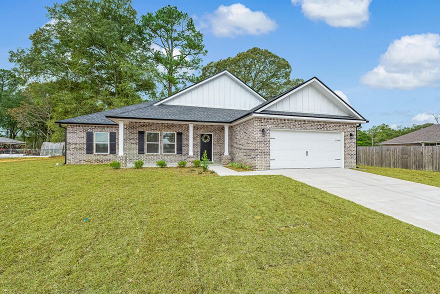'SIERRA PLAN' - WITH UPGRADES Already included - Gutters, Refrigerator and blinds on all windows!  Ultra convenient BARTON'S BEND S/D, perfectly nestled off Airport Rd & Houston Lane. Fully landscaped yard w/sprinkler system, finished 2-car-garage, front and rear porch, luxury vinyl plank flooring throughout, mate black hardware.  Kitchen has quartz countertops, white shaker style cabinets, work island w/bar seating, cozy dining nook, all overlooking family gathering space.  Split BR plan.  Owner's bath has double vanities, tile shower, walk-in closet + linen storage, additional bath has double vanities & linen storage.  Mud room w/space for lockers, freezer and laundry room.  Seller will contribute up to $15,000 towards buyers closing costs/prepaids/rate buydown (call for details).  COMPLETE AND READY TO MOVE IN!