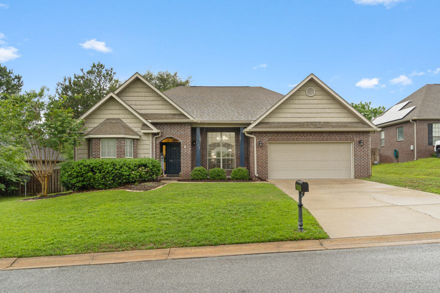 Great neighborhood South of IH10. Home has wook look tile floors and newer carpet in all bedrooms.  Split floorplan with 3 guest bedrooms, full bathroom & large laundry on one side. Master suite features extra area perfect for exercise area, office or reading nook. Master bath has dual vanity, large soaking tub & separate shower. Large walk in closet  Living room & formal dining area are open and perfect for entertaining friends & family.  Kitchen also hosts eat-in area. House sits on a nice size yard with plenty of room for entertaining and play. This home sits on the end of the street that ends with a culdesac.  This home is a great location convenient to all the amazing Emerald Coast amenities. Buyer to verify all deemed important information.