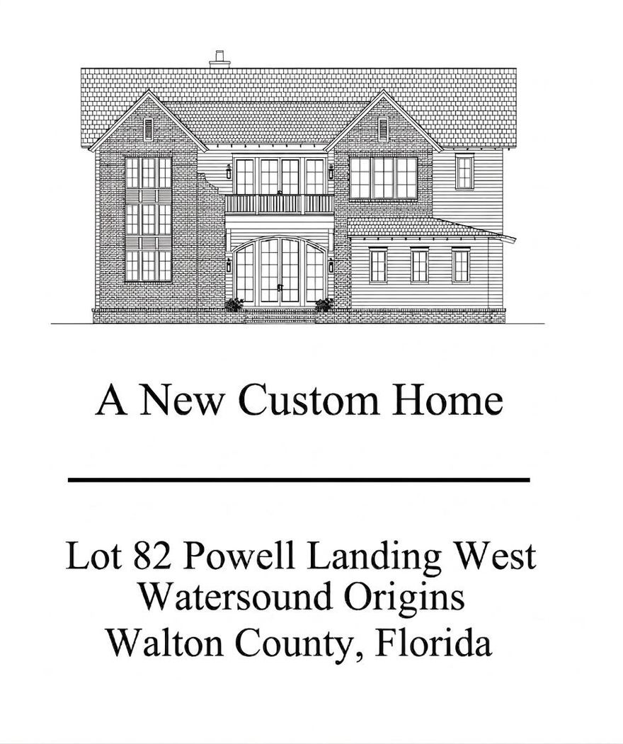 Luxury new construction home in Powell Landing West Watersound Origins. 
6 bedrooms, 6.5 baths with a carriage house, 2.5 car garage, and beautiful outdoor space that includes pool, spa, and cabana.