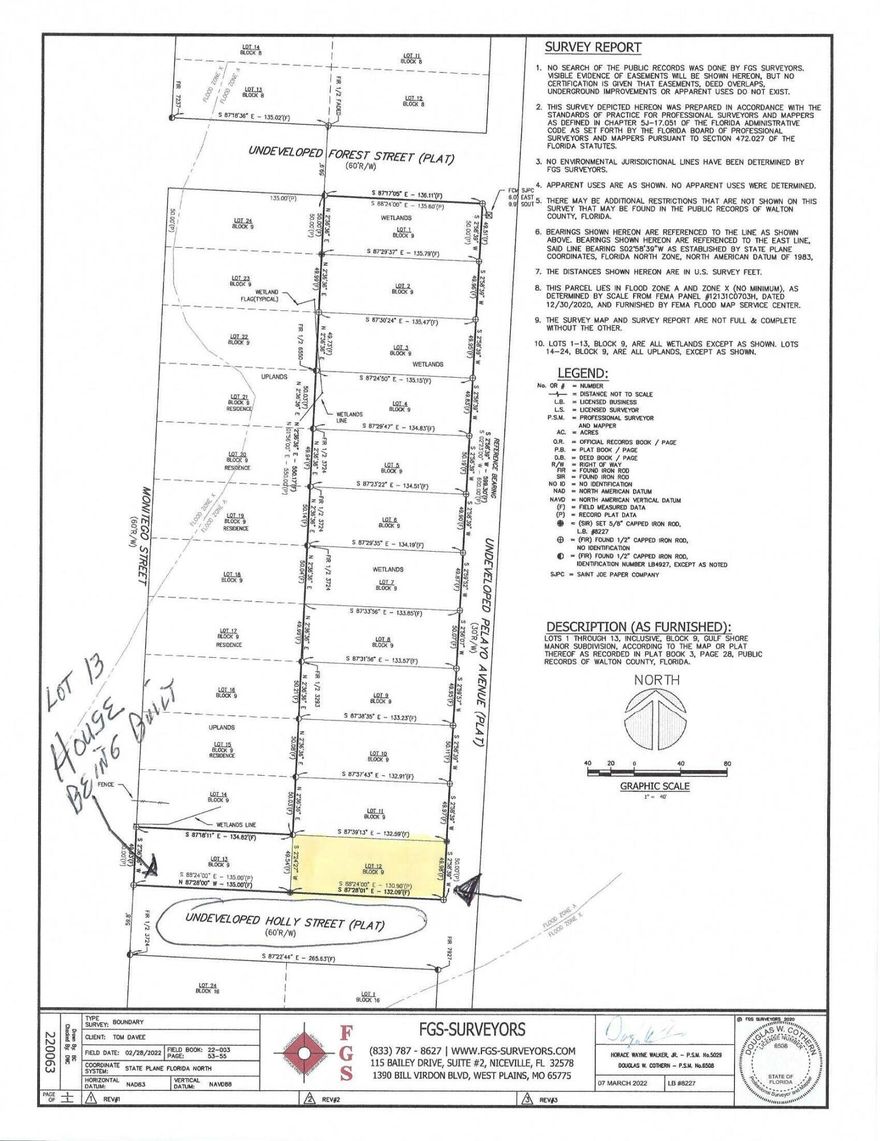 Gulf Shore Manor S/D platted lot #12 on an undeveloped portion of Block 9.  There is no developed road.  Gulf Shore Manor has five (5) beach accesses and there is no ''HOA''.  The location along CR30A allows easy access to many restaurants and the Historic Town of SEASIDE is a short bike ride.  One of the beach accesses in Gulf Shore Manor has ''life guards''.  There is also wheel chair service and rest rooms. Great opportunity to own a ''piece of paradise'' with easy acess to the Gulf.