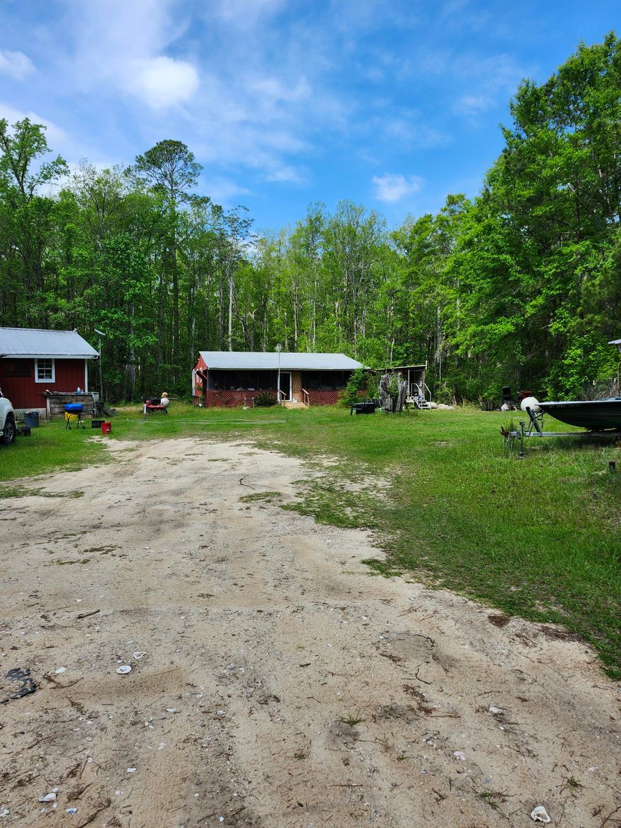 This property is only 1 turn away from the Brand New Nature View Subdivision on hwy 3280 in booming Freeport Fl. Imagine the investment opportunity owning appx 4 acres of land almost joining Nature View for this price that also joins Northwest Florida Land Management. Not to mention the Choctawhatchee River is at the end of the road featuring a nice, paved boat ramp, plenty of hunting, fishing, and privacy.  This property is being sold as VACANT LAND. The cabins are being left as a GIFT to the new buyers and are given NO VALUE. This property conveniently already has 2 power poles, a well and 2 separate addresses. Pole barn on property is of no value.