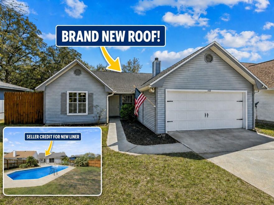 3BR/2BA POOL HOME NEAR WATER ACCESS.. NOW AVAILABLE..  BRAND NEW ROOF INSTALLED! VA Approved! 
Short walk to Meigs Park where you can swim, boat, jet ski, fish, take in scenic waterfront views, or watch fireworks from Destin and Okaloosa Island.
The backyard features a private pool (Seller contributing $8,000 for Brand New Liner! ), perfect for cooling off on warm Florida days and plenty of yard space to relax, entertain, and create your own outdoor retreat.
Step inside, to a CARPET-FREE SPACE with BRAND NEW PAINT and clean, low-maintenance living.
Minutes from Hurlburt Field and Eglin AFB.. and the local ball fields are just down the street!  Boat and RV friendly.. AND THIS HOME IS GAS-EQUIPPED!