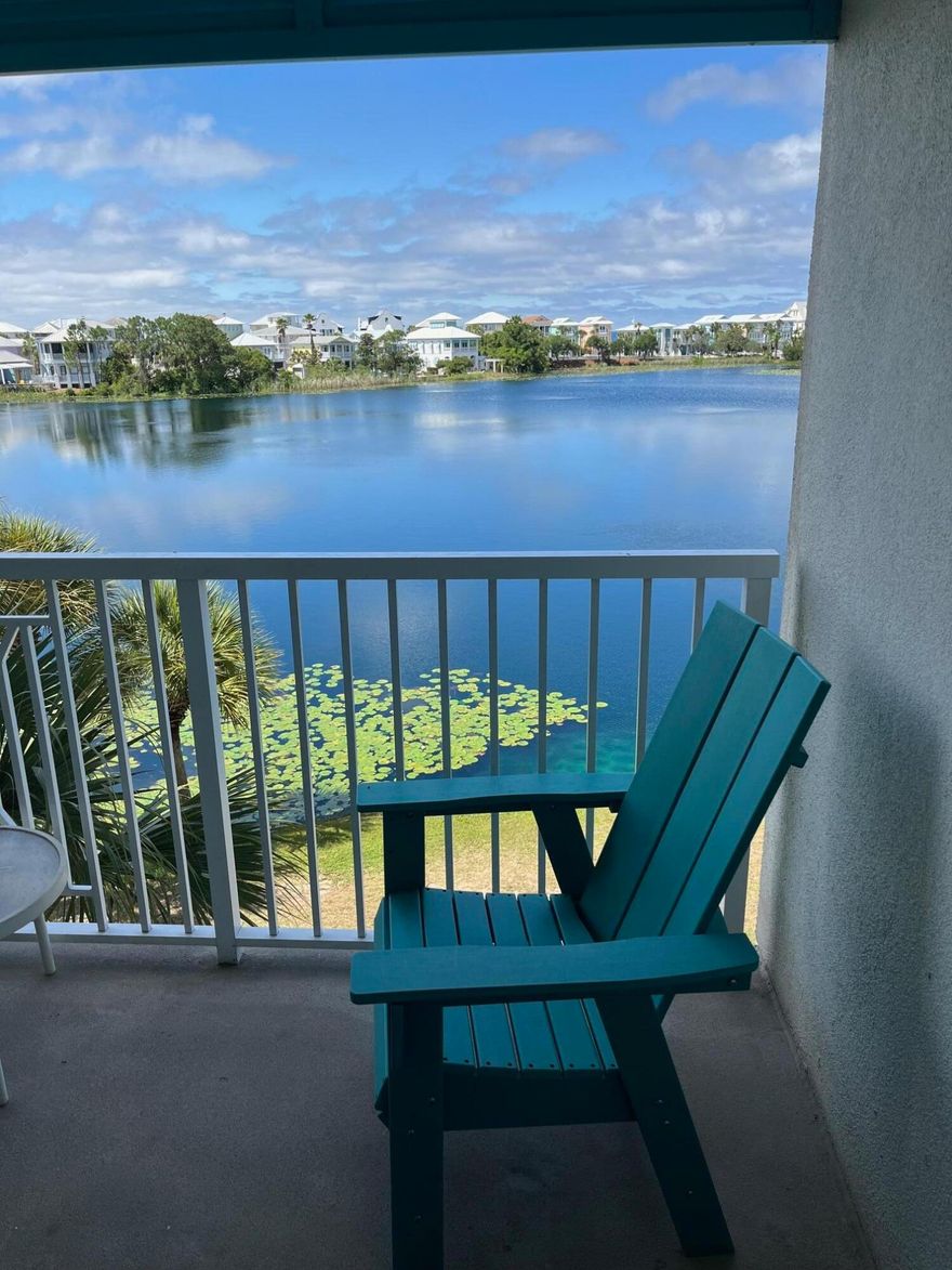 Welcome to Carillon Beach, one of the most sought after communities on the Gulf Coast. Featuring a cozy, yet functional living layout and a private balcony with expansive lake views. This is a wonderful personal getaway or investment property. The owner installed upgraded floors, fresh paint and even an electric fireplace! There are several newer furniture items within the interior and the balcony that convey. Carillon Beach has a walkable downtown area with a coffee shop and wine bar, the famously known Beach Cafe, Pilates, Fitness Center, a full service Salon and a store for your convenience. There are three pools, one being gulf front within the community, the Resort Pool, Basket Ball and Pickle Ball Courts for your enjoyment, and there is nearly one mile of pristine beach within the community! Don't wait for your own piece of paradise!