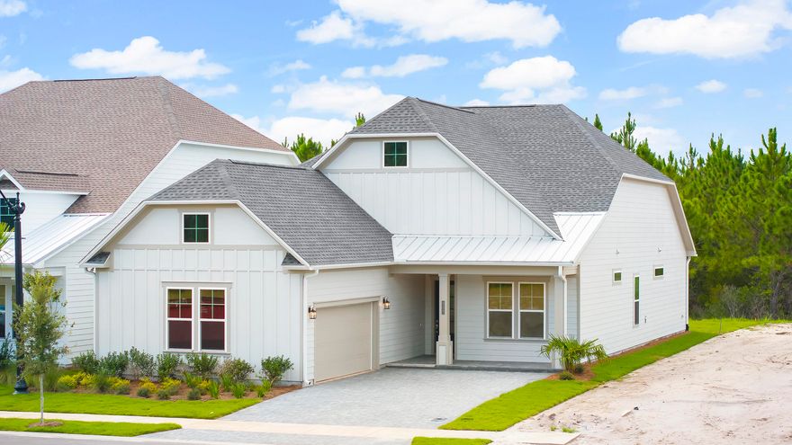 Ideally located near the white sand beaches of 30A, Pier Park, TopGolf. Upcoming 87-acre TMH/FSU Medical Campus, the future West Bay retail center with over 50,000 sq. ft. of shopping and dining, and a Publix expected Spring 2026. Enjoy community amenities including a resort-style pool, cabana, and pickleball courts. Move-in ready large homesite Lila offers 4 bed/3 baths, and 2-car courtyard garage. Features 2x6 exterior wall construction, impact-resistant windows, and James Hardie siding. Inside, oversized tray ceilings. The Kitchen features Level 3 cabinetry, quartz countertops, and a large center island. owner's suite offers a spa-inspired bath with frameless walk-in shower.  PRICES SUBJECT TO CHANGE. Actual home may differ from photos