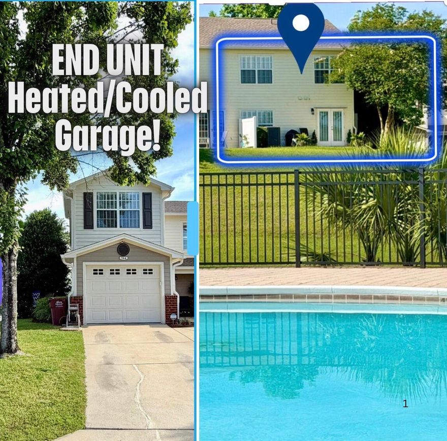 WOW! ONE OWNER, NEVER RENTED meticulously maintained and upgraded,END UNIT near POOL, located in SOUTH Crestview=! NEW ROOF! NEW HVAC! HEATED and COOLED garage (used as office / mancave)  in addition to the 1460 sqft of space! This is a rare find as this has been owner occupied and lovingly cared for since the unit was new. With 3 bedrooms and 2.5 baths this 2 story townhome has all the space you need and provides for low maintenance care free living. Lawn Care is included in the HOA dues and the community pool is just steps away from your private back patio. The location can't be beat! If you want a turn key move in ready property this would make a fantastic full time residence , second home, or investment property. Call to schedule your private showing today!