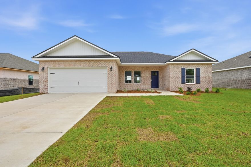'SOUTHERN CHARM' S/D is the location for the new 'Adeline' floor plan ready END OF MAY.  Seller will contribute up to $15,000 towards buyers closing costs/prepaids/rate buydown + WASHER/DRYER/BLINDS/REFRIGERATOR!  All brick construction, fully landscaped yard, finished garage, front porch and rear patio.  Interior features include vinyl plank flooring in common areas, recessed lighting, ceiling fans thru-out, split BR plan, quartz countertops, white shaker style cabinets.  Owner's bath has double vanities and walk-in closet.  Call to see today.