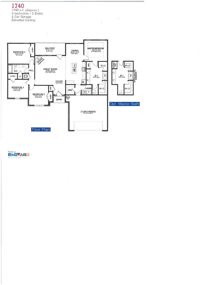 Upon entering the 1740 Floorplan, you'll be greeted by a welcoming foyer that leads you into the heart of the house. The open-concept design seamlessly connects the kitchen, dining area, and living room, creating a spacious and inviting atmosphere that is perfect for both everyday living and entertaining guests. The kitchen has abundant cabinet space and a center island that is a focal point for meal preparation. The living room serves as a central gathering space, providing plenty of room for relaxation. The master suite boasts a generous bedroom, his and hers walk-in closets, and an ensuite bathroom with double vanities. The three additional bedrooms are on the opposite side of the home, providing flexibility for accommodating family members, guests, or creating a home office.