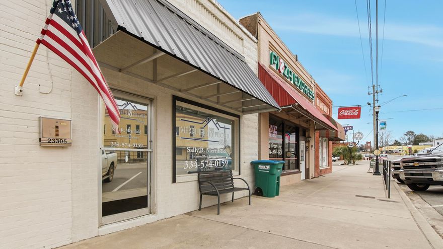 In the heart of downtown Florala with easy access and outstanding visibility, immaculate commercial building offers an exceptional opportunity for a business owner or investor seeking a true move-in-ready property. Remodeled in 2022, building has been thoughtfully updated and meticulously maintained, allowing a new owner to step in with no major work required. Interior layout is both functional and inviting, featuring a conference room, multiple rear office spaces, a convenient client-accessible restroom, and a spacious storage area complete with built-in shelving and room for small appliances. Whether you are operating a professional office, boutique business, or service-based company, the setup provides flexibility for a variety of commercial use. Positioned on the main corridor.