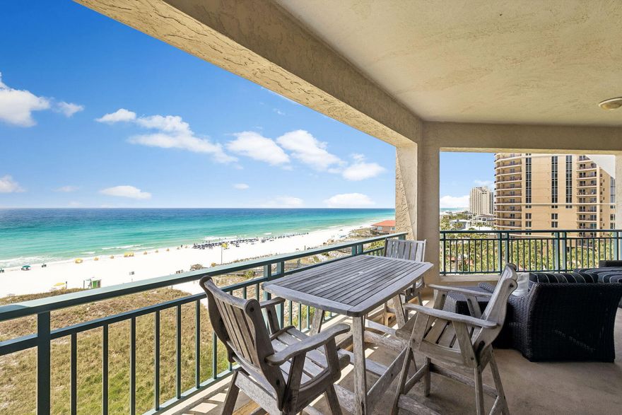 Positioned along the pristine Gulf shoreline in Sandestin Golf and Beach Resort, this beautifully updated residence in Southwinds offers a rare combination of breathtaking beachfront views, refined coastal style, and the privacy of one of Sandestin's premier nonrental condominium buildings. Thoughtfully renovated throughout, the residence embraces a light and airy aesthetic that perfectly complements the stunning Gulf backdrop visible from nearly every main living space.

A wall of glass sliders frame sweeping views of the emerald water while filling the open-concept living and dining area with natural light, creating an effortless connection between the indoors and the gulf beyond. From the main living spaces and sprawling private balcony, enjoy remarkable panoramic views stretching miles down the coastline all the way to the East Pass in Destin, creating a constantly evolving backdrop of shimmering water, white sand, and unforgettable sunsets. The recently updated kitchen serves as both a functional workspace and a striking design feature, complete with new custom cabinetry, quartzite countertops, a statement range hood, and bright coastal finishes that elevate the space without sacrificing warmth or comfort. New wood-look luxury vinyl plank flooring flows throughout the residence, enhancing the relaxed yet polished feel of the home.

The spacious primary suite offers a peaceful retreat with fabulous Gulf views and a beautifully re-imagined spa-like bath featuring a custom tile shower and thoughtfully selected finishes. Two additional guest suites each feature en suite bathrooms with custom tile showers, providing both luxurious comfort and privacy for family and guests. Currently configured as a home office, the third bedroom retains its en suite bath and could easily transition back to a traditional bedroom depending on your needs.

One of Southwinds' most distinctive features is its private, owner-focused atmosphere. As a rental-restricted beachfront building, Southwinds offers a quieter and more residential coastal experience that is increasingly difficult to find along the Emerald Coast. Owners enjoy access to a private Gulf-front pool and a stretch of beach reserved exclusively for residents and guests. Association dues include beach chair and umbrella setup service, allowing owners to simply arrive, connect with the dedicated beach attendants, and enjoy effortless days on the sand without the hassle of hauling gear or arranging with rental companies.

Spanning over 2,400 acres from the bay to the beach, Sandestin Golf and Beach Resort offers abundant amenities including championship golf courses, tennis and pickleball, biking and hiking trails, a 210-slip full-service marina, and the vibrant Baytowne Wharf for dining, activities, and shopping. Grand Boulevard, featuring restaurants, retail shopping, Starbucks, a movie theater, and Publix Grocery, is just a short golf-cart ride away.

Whether envisioned as a full-time beachfront residence or an elegant coastal retreat, this exceptional Southwinds residence offers a rare opportunity to enjoy Gulf-front living in one of Sandestin's most sought-after and tightly held beachfront communities, where privacy, comfort, and timeless coastal beauty come together effortlessly.