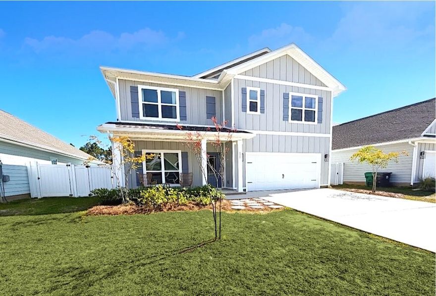Welcome to your dream home, perfectly situated on an interior lot with serene views of pine trees and peaceful ponds from every rear-facing window.  This beautifully designed 5 bed 3 bath home also features a versatile flex room and an inviting upstairs loft, offering plenty of space for both relaxation and entertaining.  Luxury vinyl plank flooring throughout the home, creating a cohesive and stylish feel.  The spacious kitchen is a true centerpiece, showcasing ivory Shaker cabinetry, quartz countertops, a custom backsplash and a large walk-in pantry -- perfect for both everyday living and hosting.  The 1st floor includes a convenient flex space, along with one bedroom and a full bath; ideal for guests or a home office.  Upstairs the generous primary suite provides a private retreat.... complete with a luxurious en-suite bathroom featuring a modern tiled shower, separate soaking tub, and a large walk-in closet.  Additional bedrooms offer ample space and storage and the upstairs loft provides even more room to gather or unwind.  The laundry room is thoughtfully located on the 2nd floor for added convenience.  Notable upgrades include a whole home Kinetico water filtration system and an AquaTru under-counter reverse osmosis system with essential minerals enhancement.

Located in Walton's Landing, this short-term rental-friendly community is less than 4 miles from the public beach accesses along Scenic 30A.  Residents enjoy a community pool, walking paths, and scenic ponds - perfect for fishing and outdoor enjoyment; all while being centrally located between Destin and Panama City Beach.