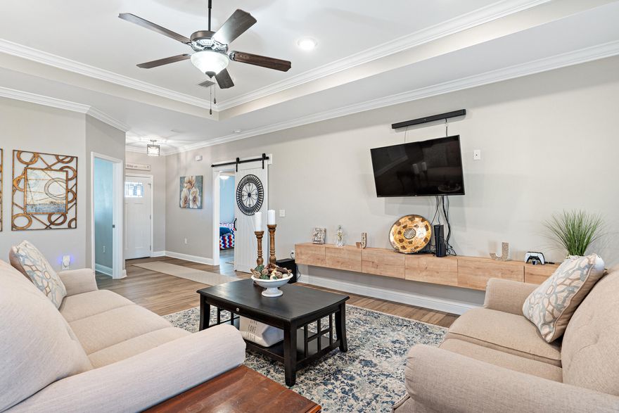 This home not only looks great but is also all about convenience as its located within 3 miles of Hurlburt Field and tons of local shopping (one of the main reasons the seller chose it)!

Now the look's great part being an all-brick home the upgrades boast of 10ft ceilings, trayed in the living room for drama, all LVP high end flooring perfect for pets or little ones.

Patterned designer tile in all of the wet areas complimented with white quartz countertops, 'shaker style' cabinetry with soft close doors. There's Samsung stainless appliances with a French door refrigerator and an oversized pantry in kitchen.

The customized primary bedroom closet has tons of shelving along with the additional 3 large bedrooms that offer great closet space as well. 

It's a must see, make your appt today!