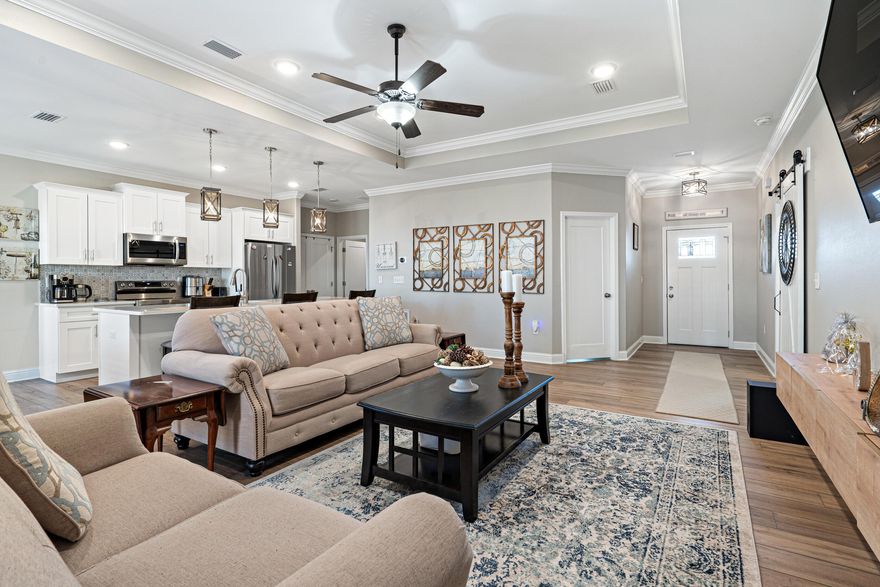 This home not only looks great but is also all about convenience as its located within 3 miles of Hurlburt Field and tons of local shopping (one of the main reasons the seller chose it)!

Now the look's great part being an all-brick home the upgrades boast of 10ft ceilings, trayed in the living room for drama, all LVP high end flooring perfect for pets or little ones.

Patterned designer tile in all of the wet areas complimented with white quartz countertops, 'shaker style' cabinetry with soft close doors. There's Samsung stainless appliances with a French door refrigerator and an oversized pantry in kitchen.

The customized primary bedroom closet has tons of shelving along with the additional 3 large bedrooms that offer great closet space as well. 

It's a must see, make your appt today!