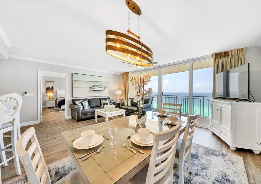 Introducing one of the BEST buys on the market in Panama City Beach--a fully remodeled, luxury Gulf-front residence at Emerald Beach Resort that blends elevated coastal design with unbeatable value.

Perched on the 16th floor, this expansive 3-bedroom + bunk, 3.5-bath condo spans approximately 1,780 square feet and showcases sweeping, unobstructed Gulf views from both the living area and the beachfront primary suite. Wake each morning to the sound of waves and step directly onto your private balcony from the master retreat, complete with a king bed and a spa-inspired ensuite featuring double vanities and a walk-in shower.
Thoughtfully remodeled, the interior boasts high-end finishes throughout, including updated flooring with NO CARPET, a modernized kitchen with granite countertops,.. stainless steel appliances, and generous seating at both the dining table and breakfast bar--perfect for entertaining or hosting guests.

Designed for both comfort and income potential, this spacious layout comfortably sleeps up to 10 guests with two guest suites featuring queen beds, built-in hall bunks, and a sleeper sofa--making it a true rental powerhouse or ideal family getaway.

Emerald Beach Resort stands apart as one of the most well-maintained and sought-after Gulf-front communities in Panama City Beach, offering an impressive lineup of amenities including multiple beachfront pools, a tiki bar, Sky Bar, fitness center, and direct beach access.

If you've been waiting for a turnkey, luxury Gulf-front condo that is aggressively priced and ready to perform, this is the opportunity that stands above the rest.