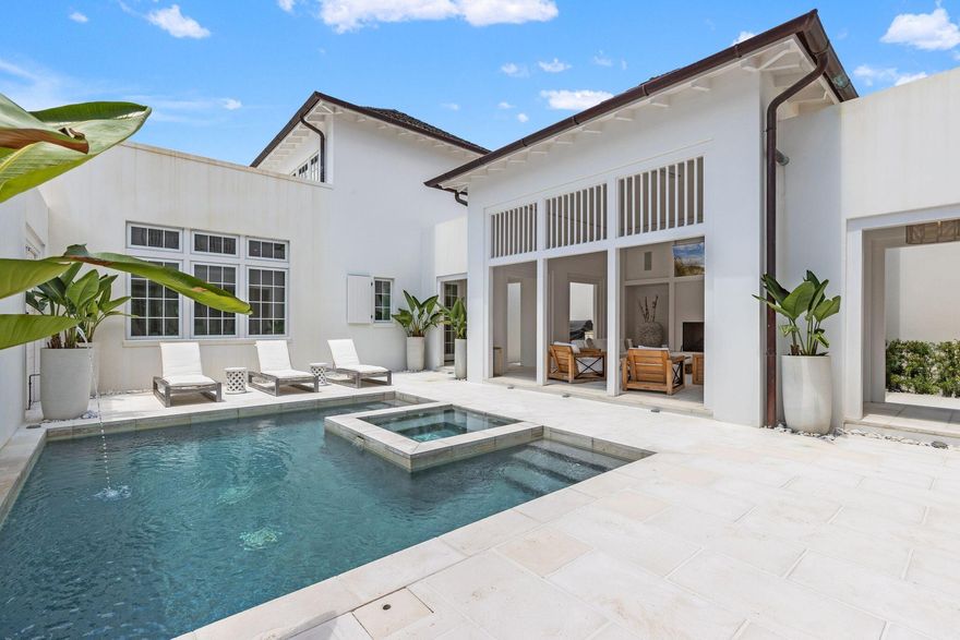 Introducing 89 Kaiya Ave, a one-of-a-kind coastal retreat located in the luxury boutique community of Kaiya Beach Resort. This thoughtfully designed Villa Seiya plan by Khoury Vogt Architects boasts 5 bedrooms and 5.5 bathrooms across 4,646 Sqft. of interior living space. Upon entering, you are greeted with the open concept dining, living room, and kitchen where natural light pours in from all directions. Full length bi-fold doors seamlessly blend the interior living space with the private outdoor courtyard complete with a fabulous outdoor cabana, generous sized pool & spa, and built-in gas grill. This floor plan offers your choice between two primary suites, one on the main level with access to the 2-car garage and courtyard. The additional primary suite is located on the 2nd level complete with a private balcony perfect for your morning coffee, and beautiful oversized marble shower. Also on the 2nd level, you will find 2 additional guest suites with adjoining media room/sleeping space, and full-sized laundry. This modern-coastal home features custom custom wood kitchen cabinetry with Caesarstone counters and backsplash, Subzero and Wolf appliances, and Waterworks plumbing fixtures throughout. Kaiya Beach Resort is a luxury boutique community with world0class amenties and a short stroll to all the shopping, dining, & infamous activities 30A has to offer.
