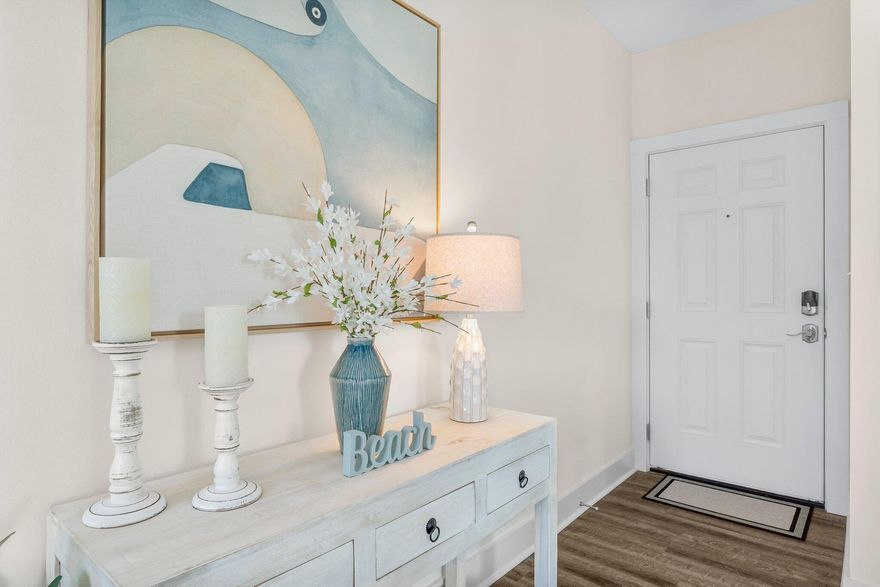 Built in 2020 Hidden Lake was ideally planned to sit on the infamous 30A near two beach accesses and multiple shopping and dining options. ''The Jewel Box'' as this condo is referred to is very special. The newly decorated second floor end unit exudes relaxation and tranquility. The layout is ideal with an inviting entry, large open entertaining space, and a well stocked kitchen. The unit has three full bedrooms and two full bathrooms with a large expansive balcony that offers lots of outdoor space to relax and visit with friends and family. The primary has a king bed, a walk in closet and it's own ensuite bath. The 2nd guest room is also beautifully decorated with a king bed.This bedroom shares a full bath with the 3rd guest bedroom. This room has both a full and a twin bed. This unit This condo has never been short term rented. It is ideal for a full or second home for someone who wants to live the dream of being a short walk to the sugar white beaches of the Emerald Coast. There's a Zero Entry pool, a gym, and a grilling area. You'll love being close to restaurants like Shunk Gulley and PaPa Surf. The Gulfview Heights Beach access has plenty of parking is right across the street and Shell Seekers Cove is easily accessible as well. Come see what makes this "Jewel Box" condo so special.