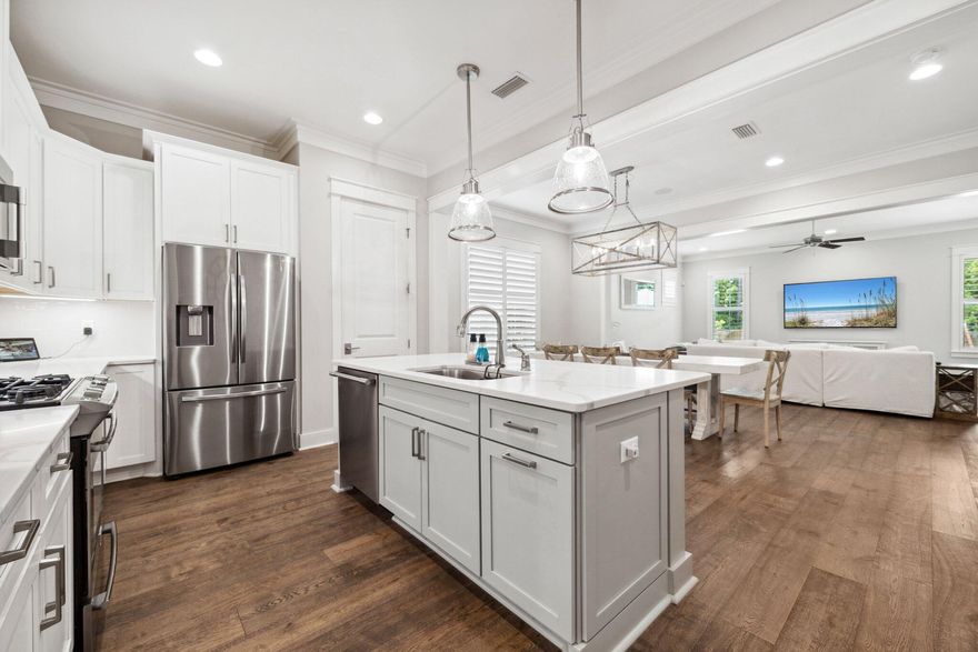 Tucked away at the end of a quiet cul-de-sac in the desirable gated community of Emerald Bay, this elegant 3BR/3BA single-level home with over 2,000 square feet offers a rare blend of peaceful privacy, thoughtful upgrades, and everyday efficiency. The home was designed with ease of living in mind—from its low-maintenance construction and low utility costs to a smart security system with exterior cameras.

Inside, 10-foot ceilings and 5-inch plantation shutters throughout create an airy, upscale ambiance in the primary living areas, while the open-concept layout flows effortlessly from room to room. Whether you're hosting in the spacious living area or enjoying a quiet morning in the dining nook, the floor plan makes the most of every square foot.
