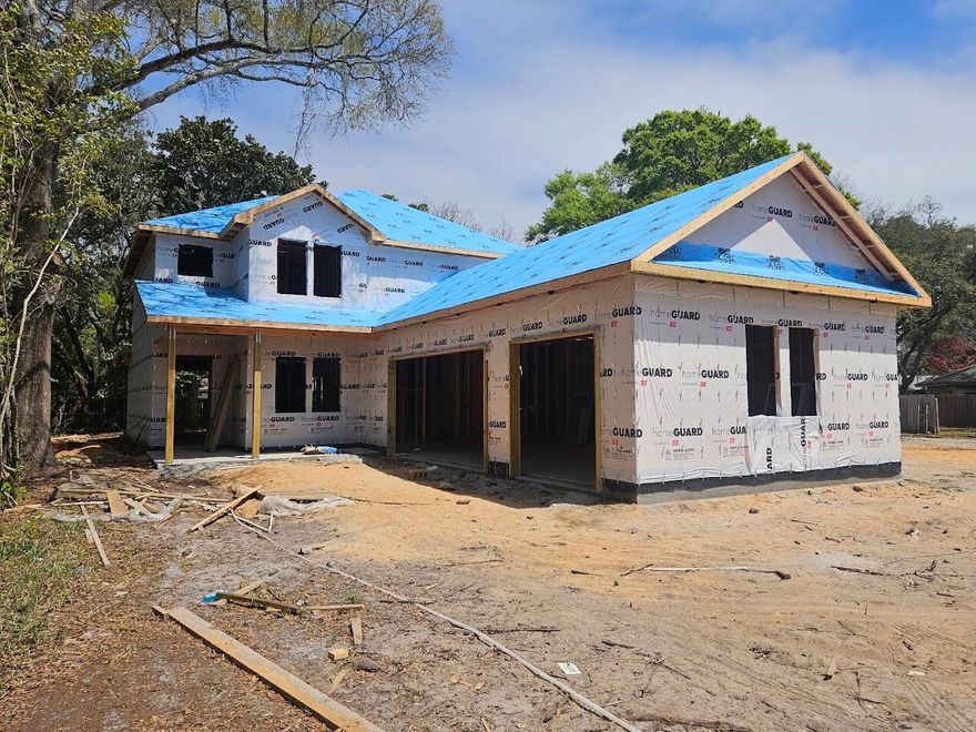 New Construction, take a look at this new build with a water view of the bay.
 This two story 3 car garage home has a lot to offer for a growing family.
Master down with an office to be used as a flex room or 6th Bedroom.
Both the main living area and second floor each include separate laundry rooms.
 4-bedroom's upstairs.
More interior design info to come as home is preparing for sheet rock and insulation.
short walk Meigs neighborhood beach with boat ramp, beach and picnic area.
If you want to reside near the water without the high cost of ownership this one is a must see.
Home will be finished 5/30/26
color's, finishes to be posted soon.
Come experience a piece of paradise!!!!