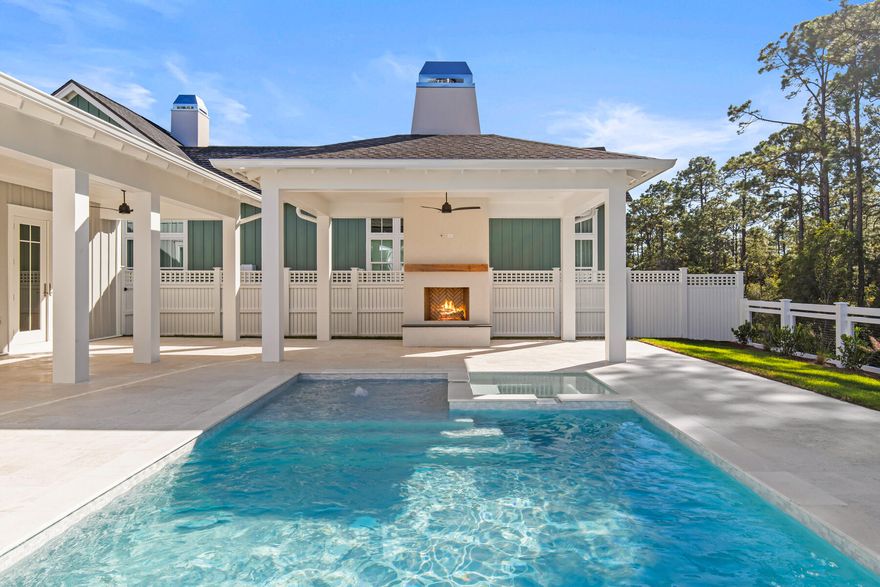 *List price reflects a $50,000 waived lot premium incentive currently offered by the Builder! 
Step into refined coastal luxury with the Suffolk II, an architectural masterpiece by Romair Homes, nestled within the lakeside Powell Landing East enclave of the Watersound Origins community. Newly completed and MOVE-IN READY, this 3,297-square-foot residence offers an unparalleled blend of sophistication, comfort, and seamless indoor-outdoor living. Designed with impeccable craftsmanship, this 4-bedroom, 4.5-bathroom home features a bonus room and a 2-car side-load garage, ensuring both functionality without sacrificing curb appeal. The grand living area is anchored by a striking 60'' linear fireplace, while 16' sliding glass doors open effortlessly to the expansive covered porch, blurring the lines between interior luxury and outdoor serenity.

Enjoy elevated outdoor living with the cabana & fireplace, along with the private pool & spa, a resort-style retreat in your own backyard perfect for refined gatherings or tranquil evenings under the stars. The designer-curated chef's kitchen is adorned with stained white oak cabinetry, Silestone quartz countertops, and GE Monogram integrated appliances, offering both beauty and superior performance. Throughout the home, engineered white oak flooring adds warmth and elegance, while each spa-inspired bathroom is appointed with exquisite tile selections and illuminated shower niches, elevating everyday indulgence. Upstairs, the versatile bonus room offers endless possibilities, whether envisioned as a media lounge, private office, or guest retreat. Each bedroom is a haven of comfort, featuring ensuite baths and sizeable closets. 

Experience refined coastal living in one of Watersound Origins' most sought-after neighborhoods nestled alongside Lake Powell. The Watersound Origins community offers an unparalleled lifestyle in South Walton offering exceptional amenities, notoriously friendly and welcoming atmosphere, zero short-term rentals, and close proximity to all that 30A and Inlet Beach has to offer. Enjoy the zero-entry pool, playground, sports courts, and fitness center at the Village Commons, play a round of golf or foot golf at the Origins Golf Course, or take a walk along the many miles of walking and biking trails that wind all throughout the neighborhood! 

The new Watersound Town Center located at the entrance to the community offers several fantastic dining options (casual and formal), medical services, Starbucks, Publix, a Pavilion that hosts events year round, and more!