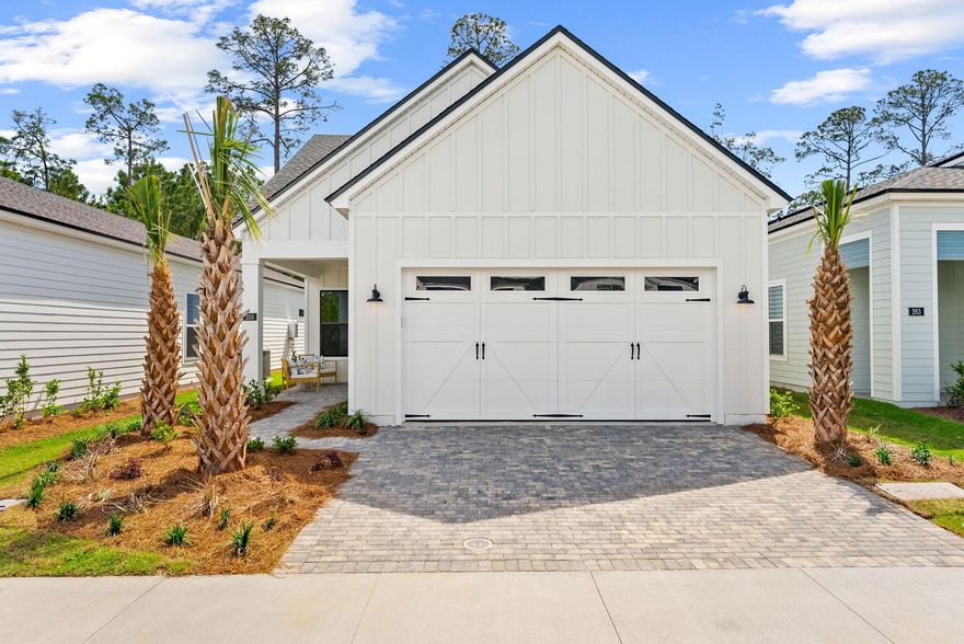 Your new Toll Brothers home awaits! Construction complete available for quick move-in. This gorgeous 2-bedroom, 2-bath, 2 car garage home with an office room offers 1665 sq. ft. of elegance and comfort. From the moment you step onto the paver driveway, you'll be captivated by the blend of modern design and natural beauty. The glass-paneled office provides a tranquil space to work or relax, with an abundance of light flowing through the space.
As you enter, you'll immediately notice the soaring 10-foot ceilings throughout, complemented by tray ceilings in the spacious great room and luxurious primary bedroom. The open-concept design invites effortless living, with a beautifully upgraded kitchen featuring a large island perfect for entertaining. Whether you're preparing a casual meal or hosting friends, this kitchen makes every moment feel special.
Unwind in your primary suite, a true sanctuary with a spa-like bath featuring a walk-in tile shower, a large soaking tub, dual vanity and spacious walk-in closet. 
Step outside onto your private covered lanai, where you can enjoy morning coffee or evening sunsets in complete privacy, thanks to the surrounding privacy wall and the tranquil beauty of the woods beyond. This outdoor space feels like an extension of your living area, with the added luxury of paver details that tie everything together. This gated community is filled with resort style amenities, including pool, clubhouse, fitness center, pickleball courts, tennis court, playground, and a multi-purpose field. Short drive to public beach access, Pier Park shopping, dining and fun entertainment, airport, future FSU/TMH medical campus, future West Bay Center with Publix and recreation outdoor activities at Frank Brown Park.
Don't miss out on the opportunity to live in a place that combines luxury, serenity, and convenience all in one. Call today to schedule your private tour.