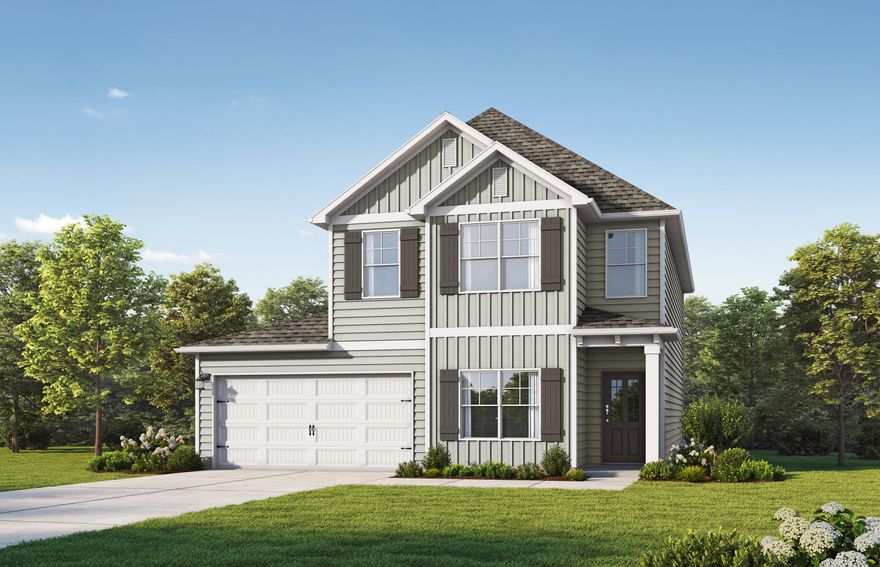 Step into the Apex by Valor Communities, a masterclass in modern living. The heart of the home features a gourmet kitchen with a central island that flows seamlessly into an expansive family room. Upstairs, the luxurious primary suite serves as a true sanctuary, boasting its own private sitting area. With 5 spacious bedrooms and 3 full baths, including a convenient main-level guest room, there is ample space for everyone. Outside, the unique 3-car pass-through garage and covered back porch provide the perfect blend of utility and relaxation. Experience an elevated lifestyle in this thoughtfully crafted layout. Visuals feature a similar home for inspiration. Pricing is the base starting point; final price varies based on selected features.