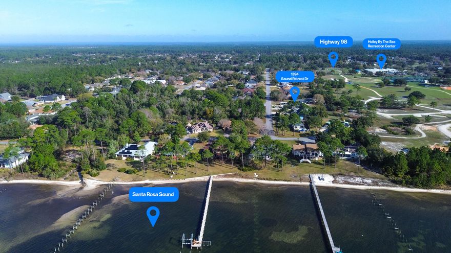 Coastal living is calling! Located in the desirable Sound Retreat community, this beautifully updated Navarre home offers private neighborhood access to the Santa Rosa Sound where you can enjoy kayaking, paddle boarding, fishing, boating and soaking up the sun. 
Imagine starting your mornings with peaceful walks as the sunrises to ending your evenings watching breathtaking sunsets just minutes away. 
For added peace of mind, major systems have been recently updated, including a roof (2024), HVAC system (2023) and water heater (2022).
The property is located in a NO FLOOD ZONE and has NO HOA DUES. 
An annual termite and pest control plan is also in place. 
The septic system is located in the front yard, (right side) leaving ample space in the backyard for a pool, outdoor entertaining area or future backyard plans. 

Utility costs are favorable with water/sewer averaging around $20/month for a family of four and electric on average $200/month.
Inside, you'll find beautiful updates throughout the home, creating a welcoming space that blends comfort with coastal charm. Whether you're looking for your first home, a place to downsize or a home that supports an active coastal lifestyle, this home offers the opportunity to enjoy the best of Navarre living. Where days on the water and peaceful evenings by the Sound can become part of your everyday routine. 
Ideally located just off Highway 98, this lovely home offers quick access to shopping, dining, top-rated schools, grocery stores, gyms, post office and medical facilities. 
Nearby attractions such as the Gulf Breeze Zoo, Navarre Beach and the stunning Emerald Coast are all just a short drive away.

Updates made in 2017 include:
Tile flooring throughout, walk-in shower and glass inserts in primary bath, flood lighting, pendant light in the kitchen and granite counter tops in kitchen.

Sprinkler system needs a new pump & sprinkler head. Seller will replace with an acceptable offer.

Schedule your showing today to experience the Sound Retreat lifestyle in the heart of Navarre.