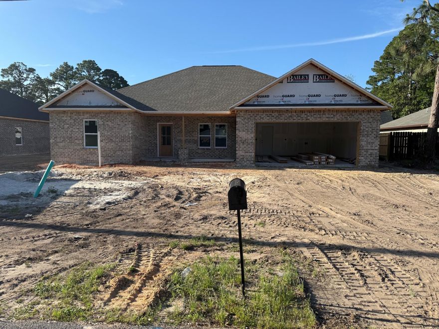 Under construction, Ready in June, and already turning heads--this 4-bedroom, 2-bath new construction home delivers the perfect blend of modern style and everyday comfort. Designed with intention, every space invites you to live, gather, and unwind with ease.

The kitchen shines as the heart of the home, featuring stainless steel appliances, soft close cabinets,  a beautifully selected tile backsplash, floating shelves, and a spacious island ideal for entertaining or casual mornings at home.

The primary suite offers a peaceful retreat with elevated design touches, while the ensuite bath creates a spa-like experience with a walk-in tiled shower, freestanding soaking tub, and double vanities.

All areas have LVP and/or tile. NO CARPET- perfect for easy clean! Thoughtfully built for today's lifestyle, this home offers an open, functional layout perfect for both relaxing and hosting.

Additional features include a 6' privacy fence, installed window blinds, gutters in the valley ways, irrigation system,  and a mailbox--providing added value and convenience from day one. 

Added Bonus: Seller to contribute toward buyer closing fees, 2%, PLUS Doc stamps on the deed, Title Insurance, and a final survey!

This isn't just a home--it's your next chapter. Don't miss the opportunity to make it yours. Still time to pick some colors!!